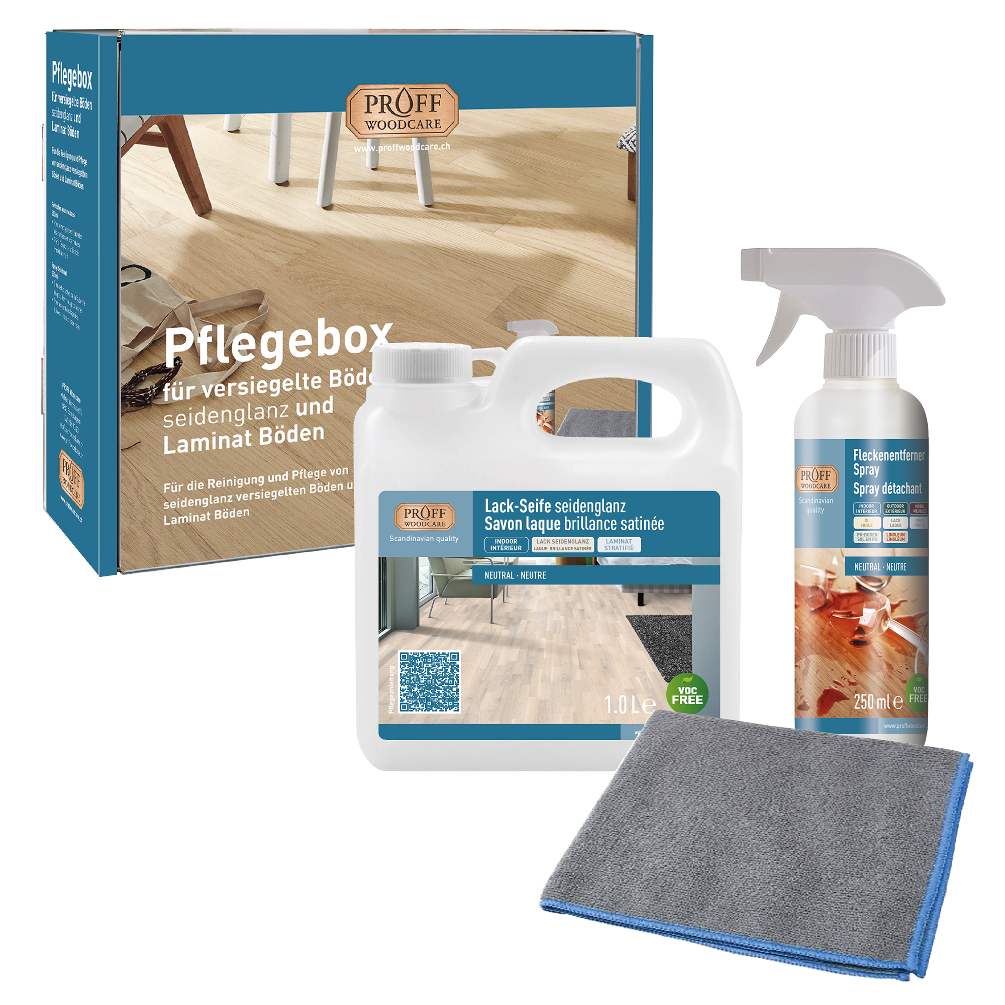 Boîte d'entretien pour sols scellés (semi-brillants/mats) et sols stratifiés