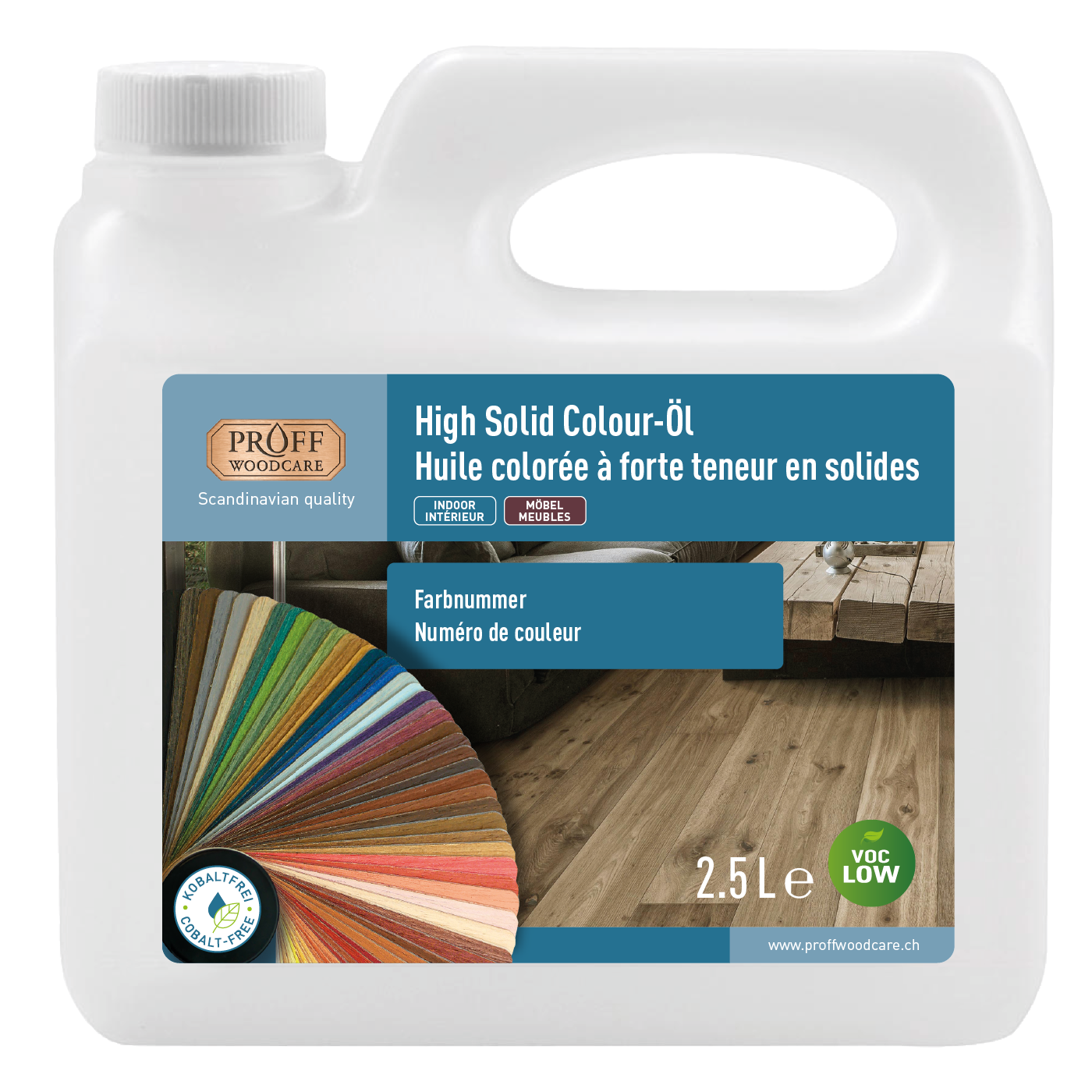 Huile colorante à haute teneur en solides